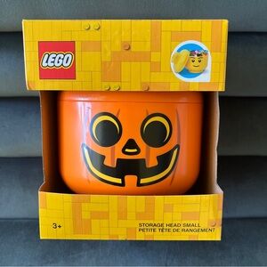 Lego Pumpkin Halloween Storage Mini Figure Head